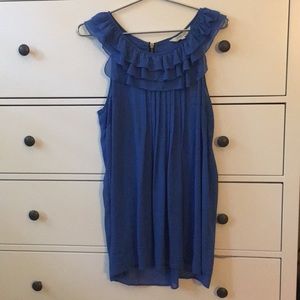 Sheer Blue Ruffle Top